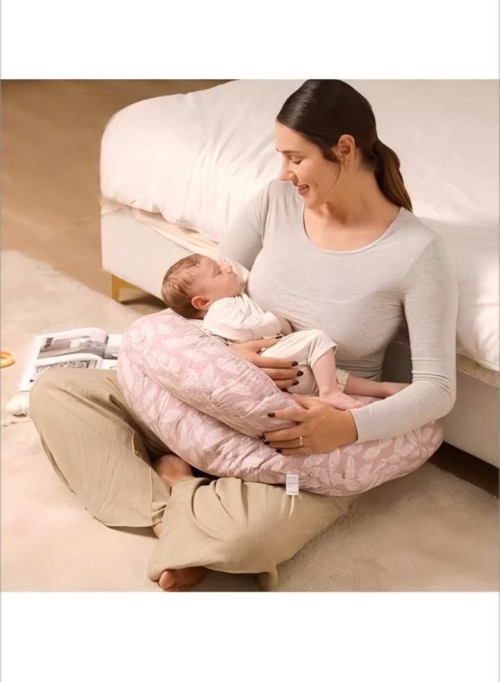 DUNISO Nursing pillow, baby feeding pillow, cotton fiber comfort breastfeeding U shaped pillow, adjustable waist belt, ergonomic design - Image 4