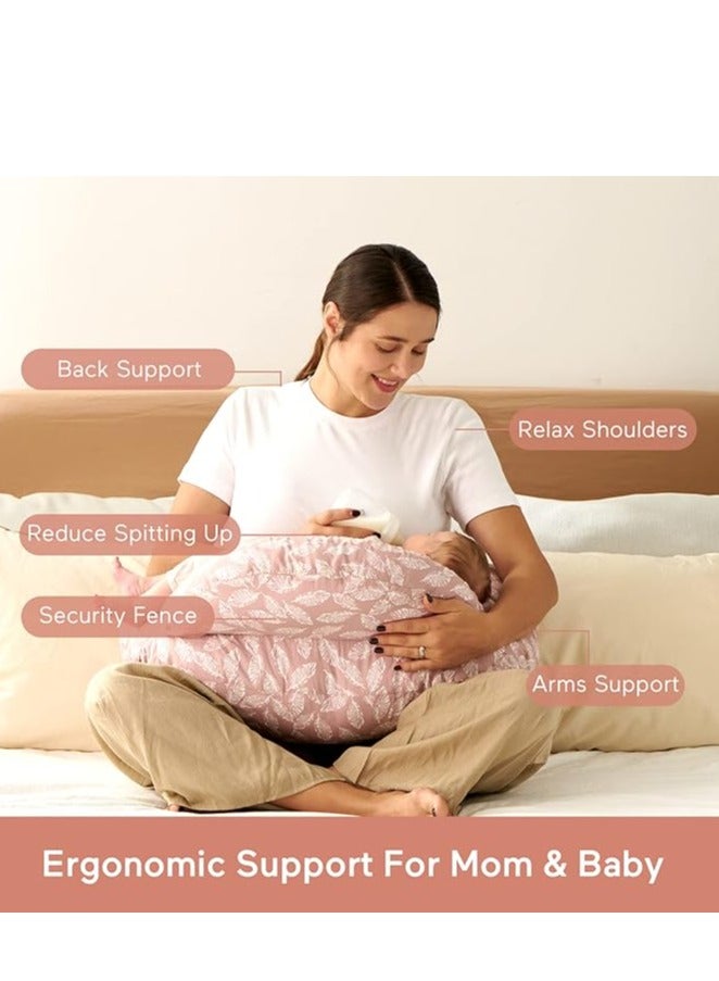 DUNISO Nursing pillow, baby feeding pillow, cotton fiber comfort breastfeeding U shaped pillow, adjustable waist belt, ergonomic design - Image 2