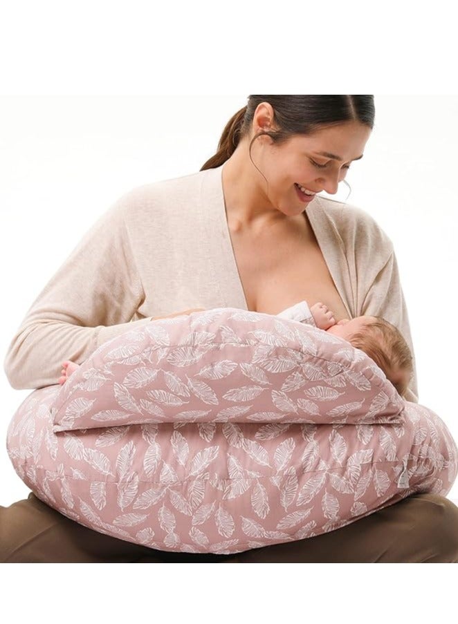 DUNISO Nursing pillow, baby feeding pillow, cotton fiber comfort breastfeeding U shaped pillow, adjustable waist belt, ergonomic design - Image 1