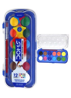 DOMS Watercolour Cake Set With 12 Shades And One Paint Brush  - Image 1