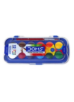 DOMS Watercolour Cake Set With 12 Shades And One Paint Brush  - Image 2
