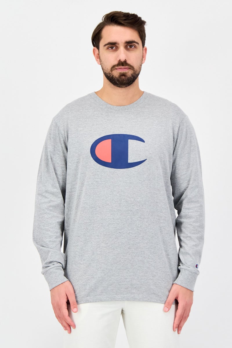 Champion Men Sportswear Fit Long Sleeve Outdoor T-Shirt, Grey - Image 1