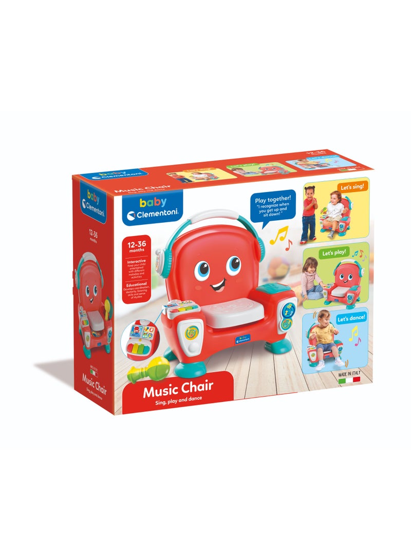 Clementoni Baby Interactive Musical Chair, Battery Operated | Musical Toy | Montessori | Interactive Toy | Educational Toy | Early Learning Toy | Helps with Motor Skill Development| Perfect Gift for Baby and Toddler - Image 1