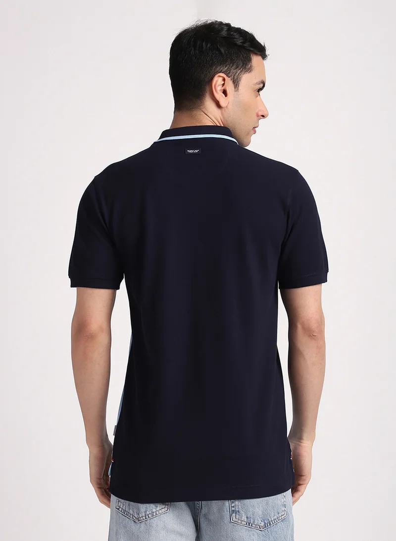 BEVERLY HILLS POLO CLUB Logo Cross Colorblock Polo