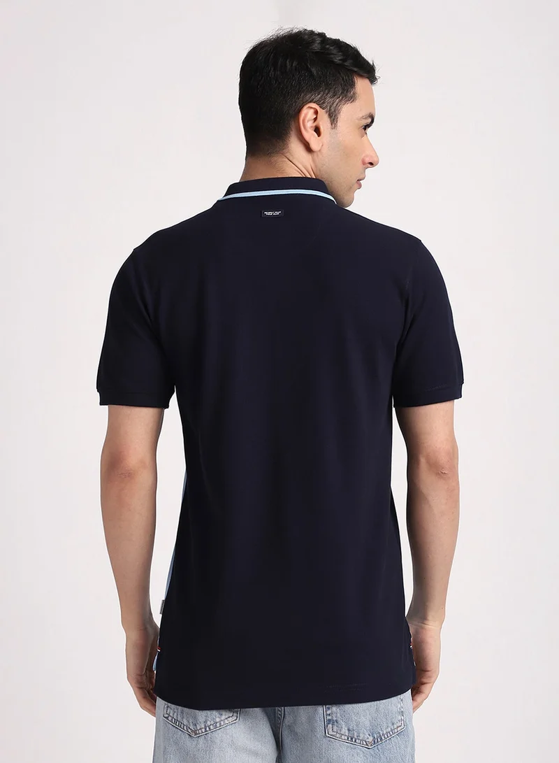 BEVERLY HILLS POLO CLUB Logo Cross Colorblock Polo