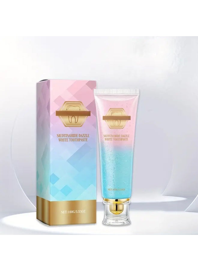 DubaiGallery Nicotinamide Dazzle White Toothpaste, Whitening Toothpaste with Niacinamide, Thoroughly Removes Stains, Repairs and Protects Teeth, Protects Enamel and Relieves Sensitivity 100g - Image 3