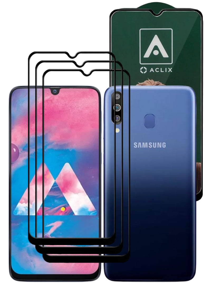 ACLIX 3 Pieces Antistatic ESD Dustproof Premium Quality High Definition Tempered Glass Screen Protector Designed For Samsung Galaxy M30 - Image 1