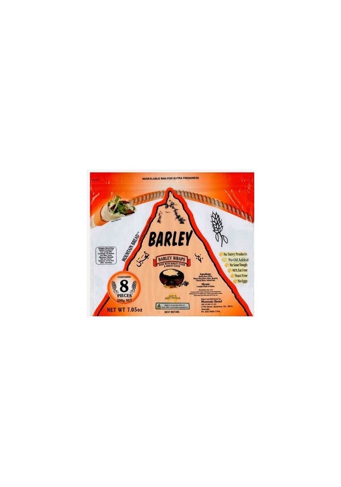 MOUNTAIN BREAD Barley Wraps, 8 Wraps - 200g, Australia - Image 2