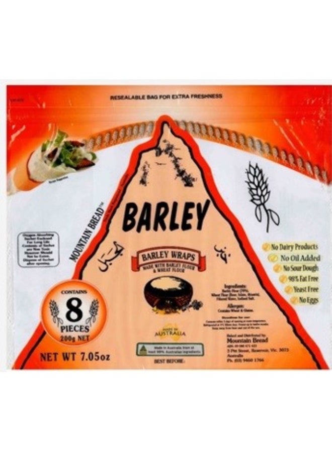 MOUNTAIN BREAD Barley Wraps, 8 Wraps - 200g, Australia - Image 1