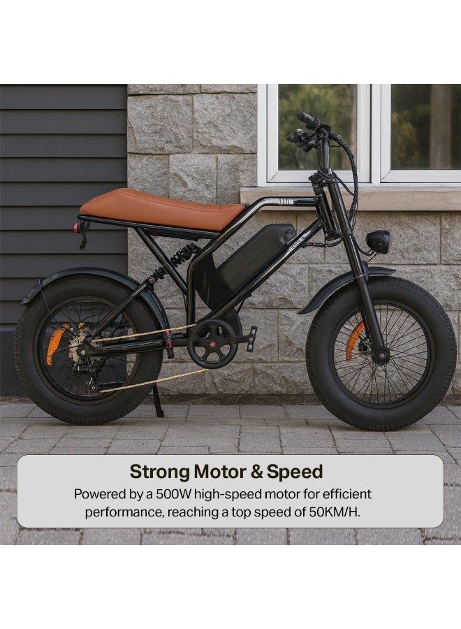 mankeel Electric Bike 48V 500W (Peak 750W), Brushless Motor, Shimano 7-Speed, 18Ah Removable Lithium Battery, 50KM/H Max Speed, Dual Suspension, Disc Brakes, 150KG Load, IP54 Waterproof - Image 2