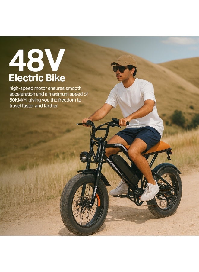 mankeel Electric Bike 48V 500W (Peak 750W), Brushless Motor, Shimano 7-Speed, 18Ah Removable Lithium Battery, 50KM/H Max Speed, Dual Suspension, Disc Brakes, 150KG Load, IP54 Waterproof - Image 3