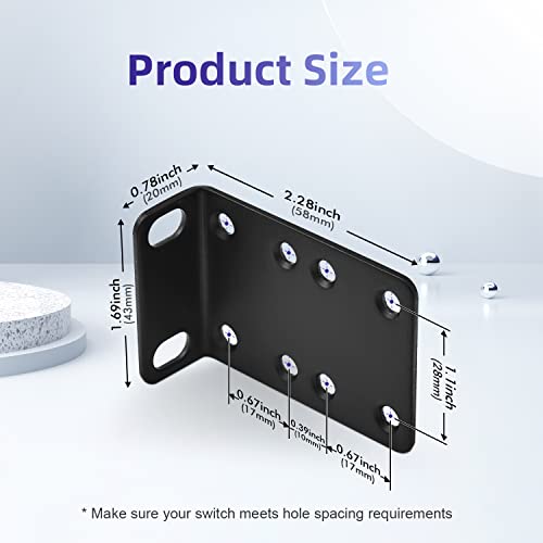 PhyinLan Rack Mount Kit 19 Inch Large Compatibility Rack Ears for 17.3" Wide Cisco, D-Link, Dell PowerConnect, HP V1910, Linksys, and NETGEAR Switches - Image 2