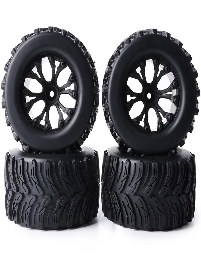ZRRC Preglued 12mm Hex RC Truck Tires and Wheels 1/10 Scale RC Monster Truck Wheels Tires 2.8" MT Tyres for Traxxas Rustler Stampede 2WD 4x4 VXL Hoss E-Revo Redcat Volcano EPX Riaario Amoril - Image 1