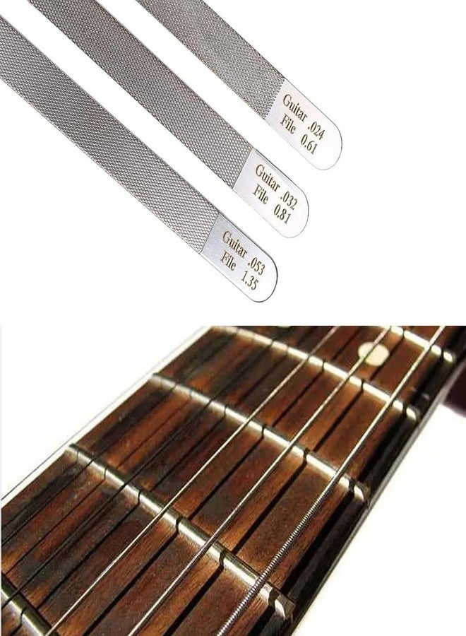 TUOREN Guitar Nut Files Stainless Steel Guitar Nut Slotting Files Fret Crowning Slot Files for Guitar String Measurement and Trimming Tool Luthier Repair Kit - Image 4