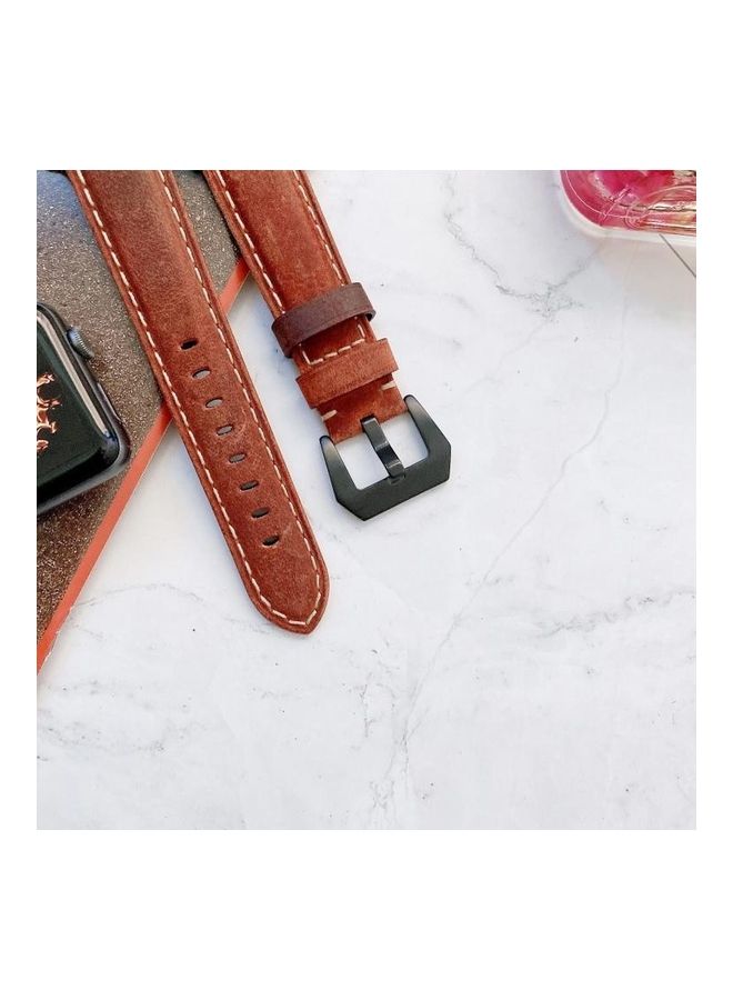 NIBEMINENT Big Head Buckle Replacement Watchbands For Apple Watch Series 7 41mm/6 & SE 5 4 40mm/3 2 1 38mm Beige - Image 5