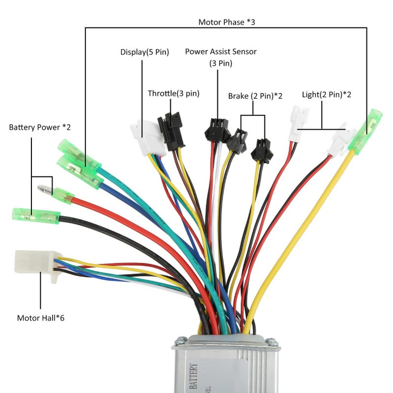 Brushless Squarewave Controller With Light Control For 36V 48V 250W 350W Motors Regular Interface - Image 4
