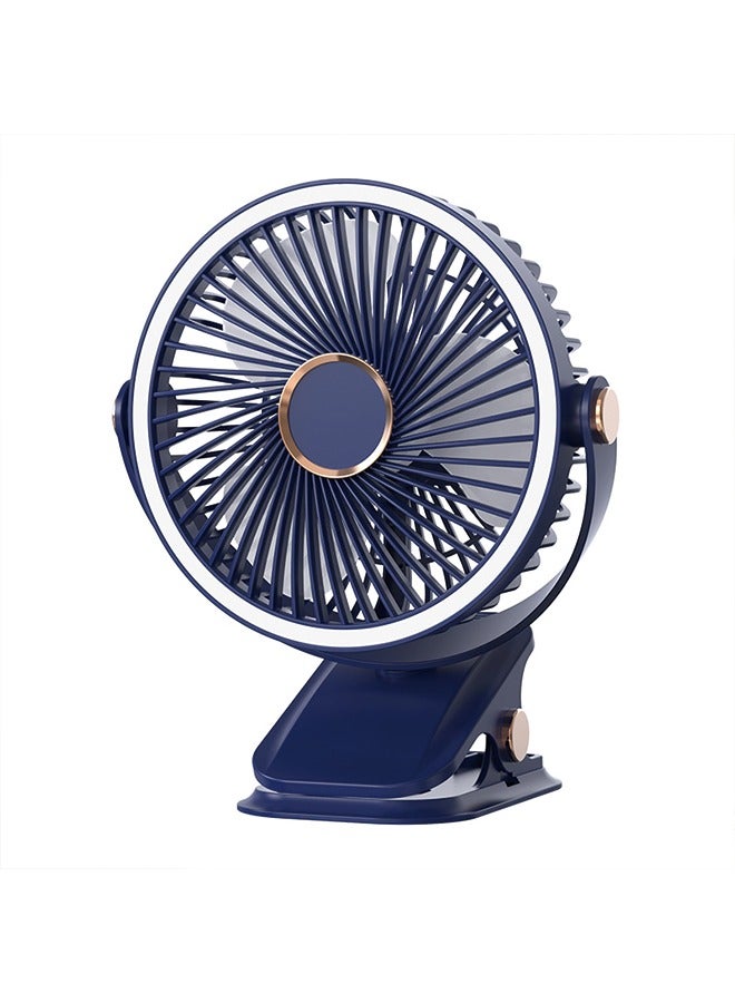 Rechargeable Clip Fan with Light for Dorms, Bedside, and Office – USB Powered  - Image 1