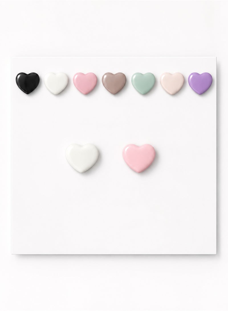 Magnetic Hijab Pins, Multicolor , Metal Scarf Magnets with Hearts Design, Strong Hold, No-Damage, 2 Piece Set - Image 1
