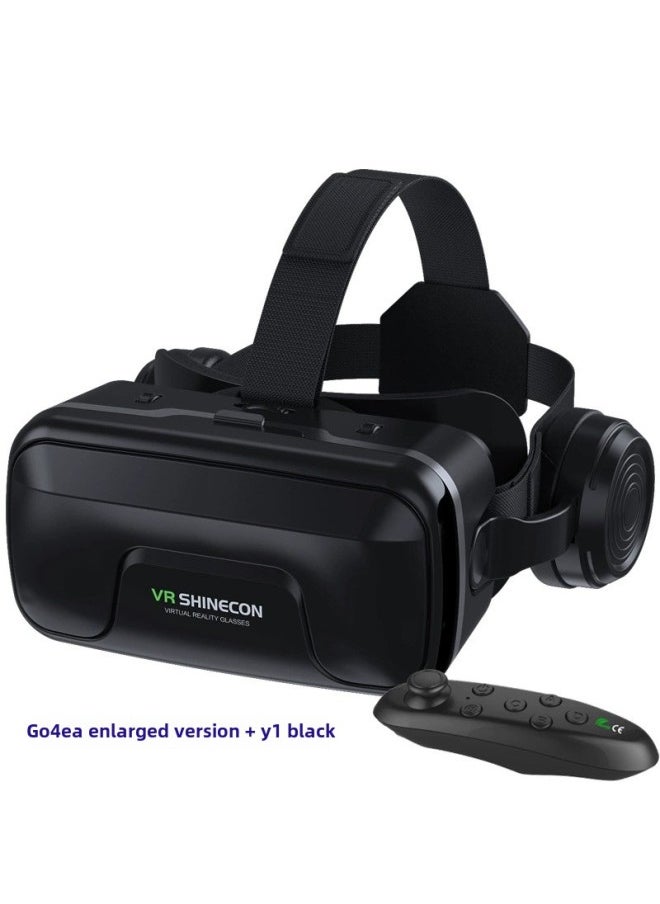 Generic VR Glasses Thousand Magic 6 Generation G04E/A Headset Version Mobile Phone 3D Virtual Reality Helmet Large Screen 7-Color:G04EA Plus Size + Y1 Black Handle  - Image 1