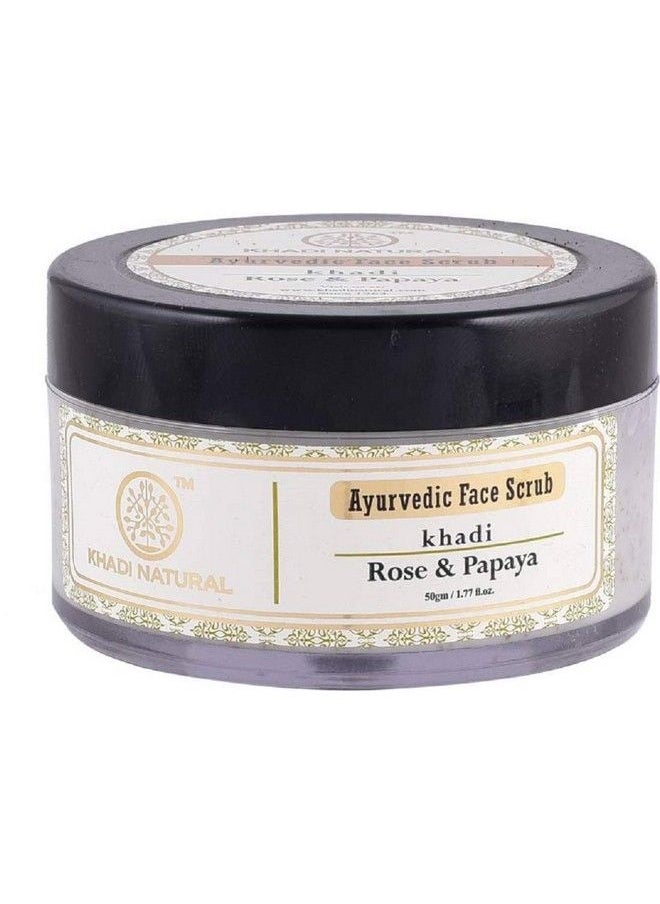 Khadi Natural Ayurvedic Rose & Papaya Face Scrub (50 G) Set Of 3  - Image 1
