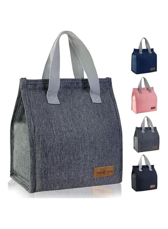 FYLX Lunch Bag Insulated Lunch Bag for Women Men Kids Reusable Insulated Lunch Bag Leakproof Simple Bento Lunch Tote Lunch Bag Insulated for Office Work School Picnic or Travel Grey) - Image 1