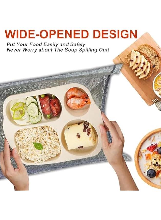 FYLX Lunch Bag Insulated Lunch Bag for Women Men Kids Reusable Insulated Lunch Bag Leakproof Simple Bento Lunch Tote Lunch Bag Insulated for Office Work School Picnic or Travel Grey) - Image 5