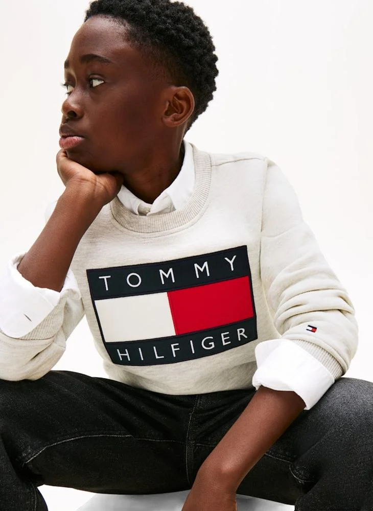 تومي هيلفيغر Youth Heritage Flag Crew Neck Sweatshirt