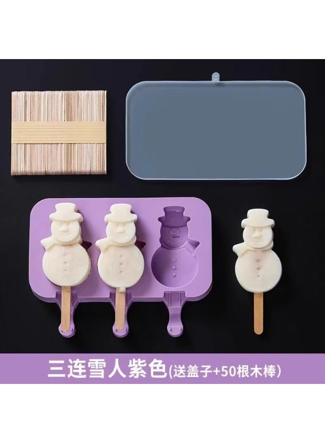 Ice Cream Mold Homemade Food-grade Silicone Household Kidsren's Bear Ice Cream Popsicle Popsicle Ice Cube Cheese Stick