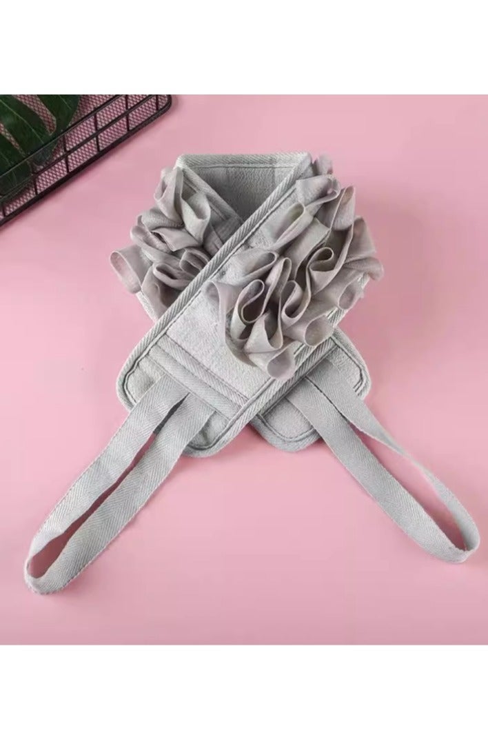 2Pcs Exfoliating Glove and Exfoliating Back Scrubberand Set With Loofah Sponge,Shower Loofah Set for Shower,Exfoliating Gloves for Body Dead Skin Shower Sponge (Pewter Gray)  - Image 3