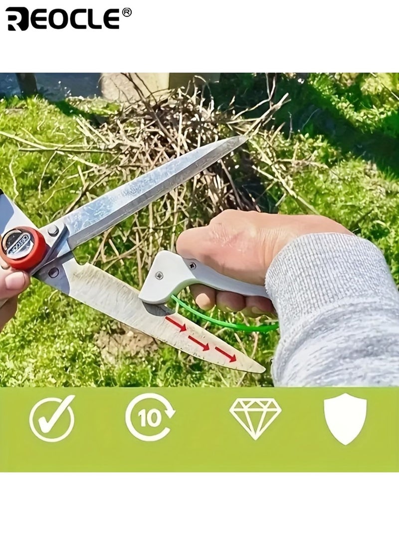 REOCLE 2pcs Portable Manual Knife Sharpener Ergonomic Handle Sturdy Structure Tool Maintenance Suitable for Knives Axes Small Pocket Knives Gardening Tools - Image 2