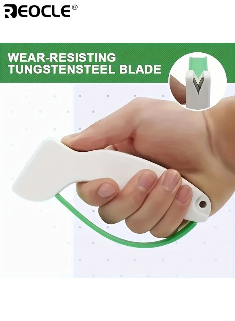 REOCLE 2pcs Portable Manual Knife Sharpener Ergonomic Handle Sturdy Structure Tool Maintenance Suitable for Knives Axes Small Pocket Knives Gardening Tools - Image 5