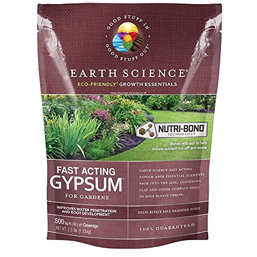 Earth Science Fast Acting Gypsum - Soil Conditioner Adds Calcium, Repairs Salt Damage & Root Growth with Nutri-Bond Runoff Reduction Technology (2.5 lb) - Image 1