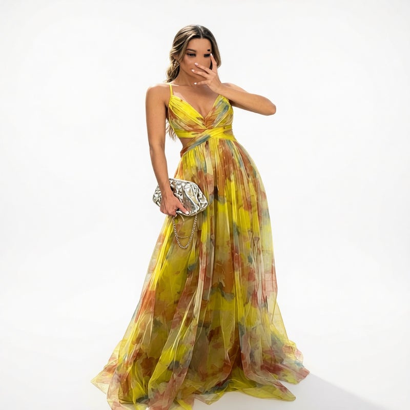 Elegant Mini Long Dress Sexy Long Dress Women's Formal Gown - Image 3