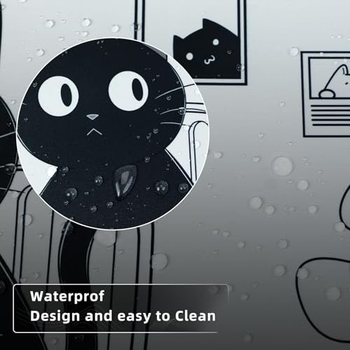 FLY SPRAY Gaming Mouse Pad for Computer,Large Mouse Pads for Desk Keyboard, Black Anime Cat Desk Mat Laptop,Cute XXL Waterproof Keyboard Pad,Extended Big Non-Slip Rubber Mousepad (Black Cat) - Image 5