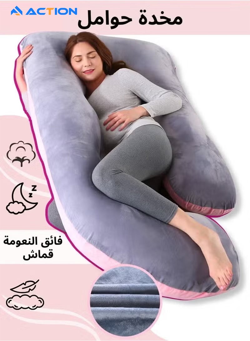 ACTION Pregnancy Pillows for Sleeping, U Shaped Full Body Maternity Pillow with Removable Cover, Support for Back, Legs, Belly for Pregnant Women, Pregnancy Pillow for Women - Image 1