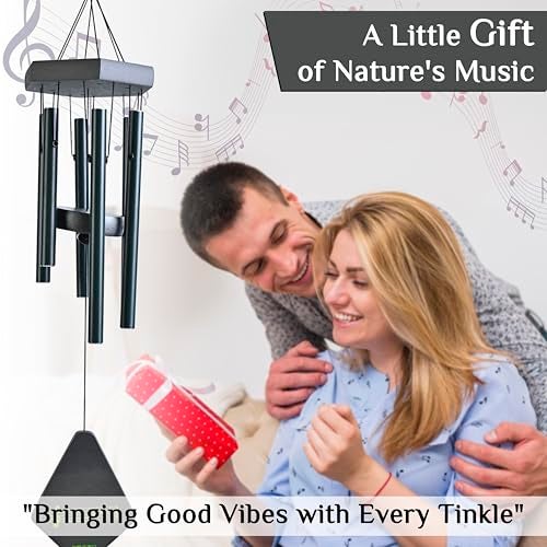 Hindcraft Wind Chimes for Balcony – Hanging Bells for Home Décor, Living Room, Bedroom, and Hall | Positive Energy Room Decoration Items, Home Décor Gifts for Women, and Housewarming Gifts, Black - Image 5