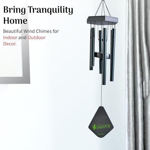 Hindcraft Wind Chimes for Balcony – Hanging Bells for Home Décor, Living Room, Bedroom, and Hall | Positive Energy Room Decoration Items, Home Décor Gifts for Women, and Housewarming Gifts, Black - Image 4