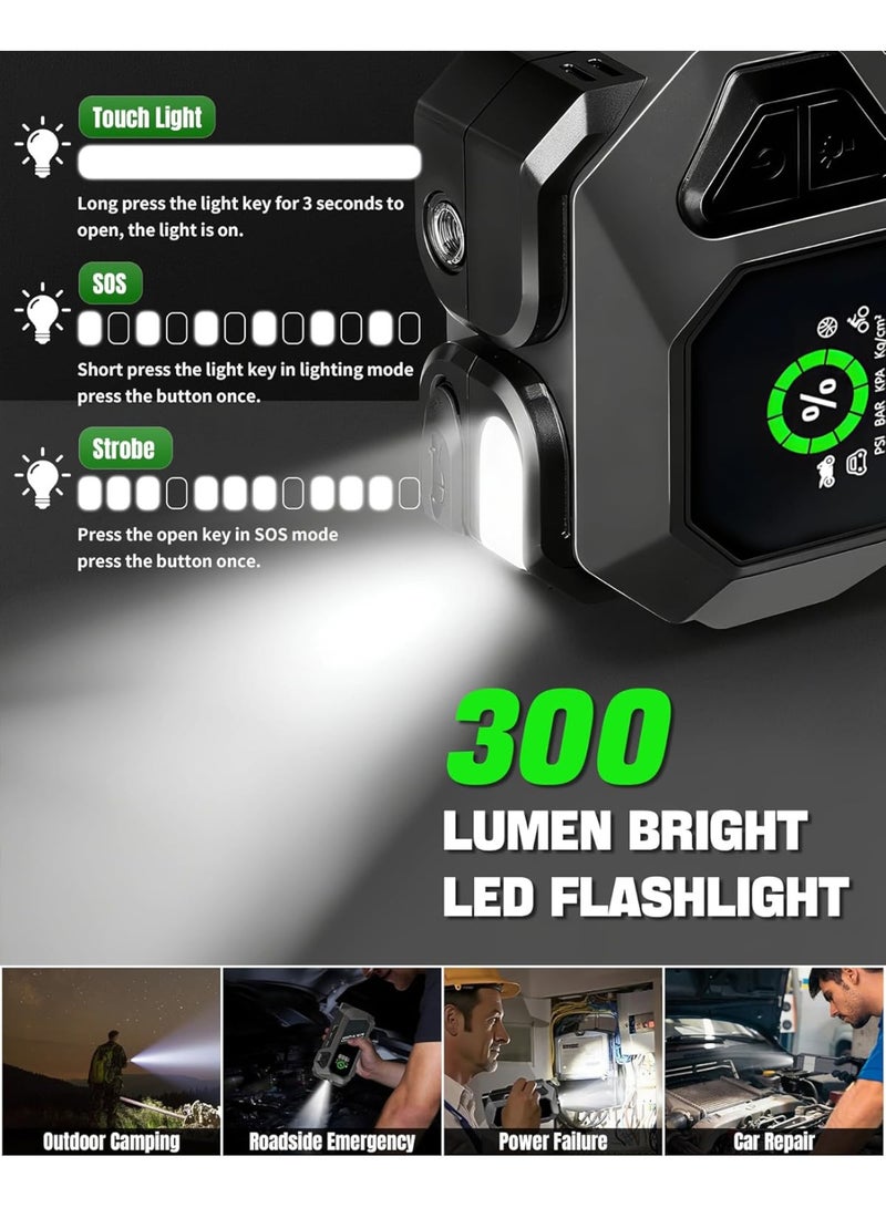 AGD Portable Car Jump Starter with Air Pump, Emergency LED Light, and Multiple Functions – Ideal for Road Trips - Image 5