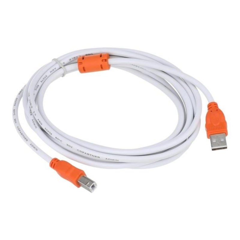Ultimate High Speed USB 2.0 Printer Cable Type A to B Male Scanner Cord 1.5M Data Transfer Wire for Computer PC Laptop White - Image 1