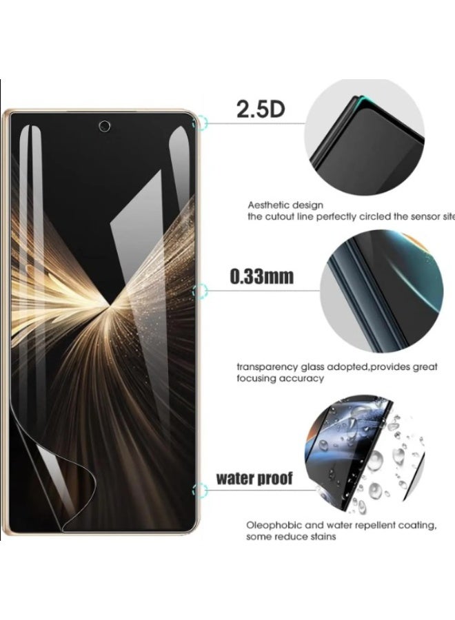 4 in 1 Screen Protector for Honor Magic V5 [Not Glass] Glass Camera Lens Protector, Fingerprint Unlock Flexible TPU Film, Easy Installation Screen Protector for Honor Magic V5 - Image 4