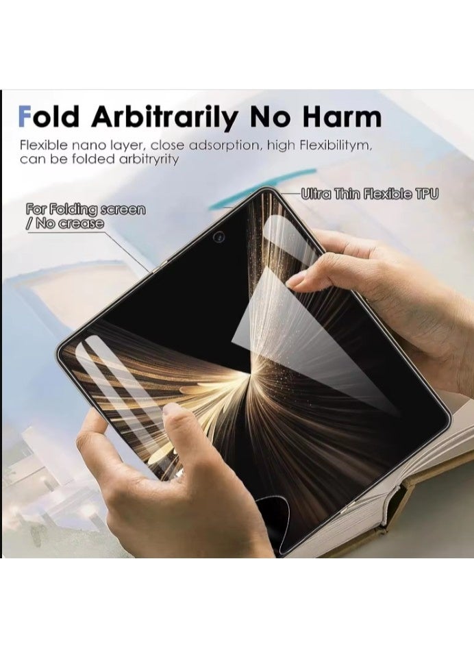 4 in 1 Screen Protector for Honor Magic V5 [Not Glass] Glass Camera Lens Protector, Fingerprint Unlock Flexible TPU Film, Easy Installation Screen Protector for Honor Magic V5 - Image 3