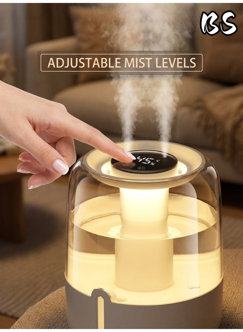 BS Humidifier with Humidity Display and Light , Air Purifier and Humidifier with 2 Nozzles and Night Light Function, Adjustable Mist, Quiet ,20 Hours - Image 4