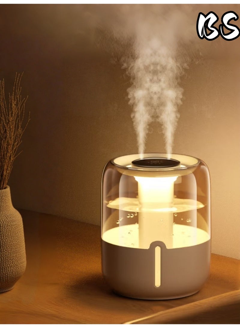 BS Humidifier with Humidity Display and Light , Air Purifier and Humidifier with 2 Nozzles and Night Light Function, Adjustable Mist, Quiet ,20 Hours - Image 1