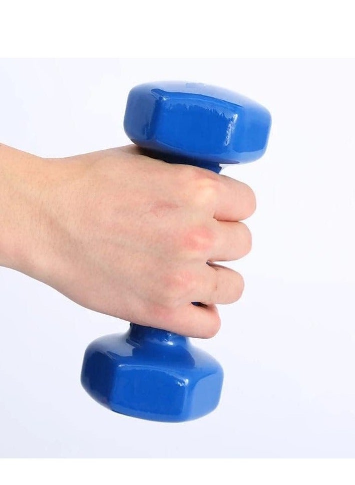 Dumbbell Weights Unisex Adult Weights for Exercise & Fitness Dumbbells Comes in 2 kg Pair Set of 2 in Blue - Image 2