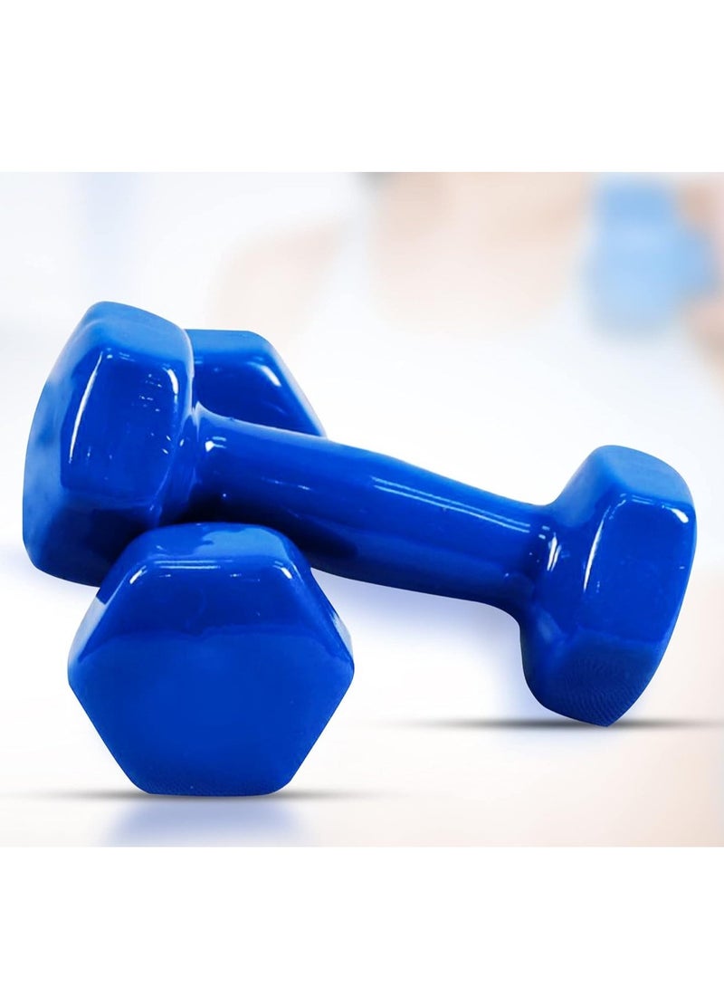 Dumbbell Weights Unisex Adult Weights for Exercise & Fitness Dumbbells Comes in 2 kg Pair Set of 2 in Blue - Image 3