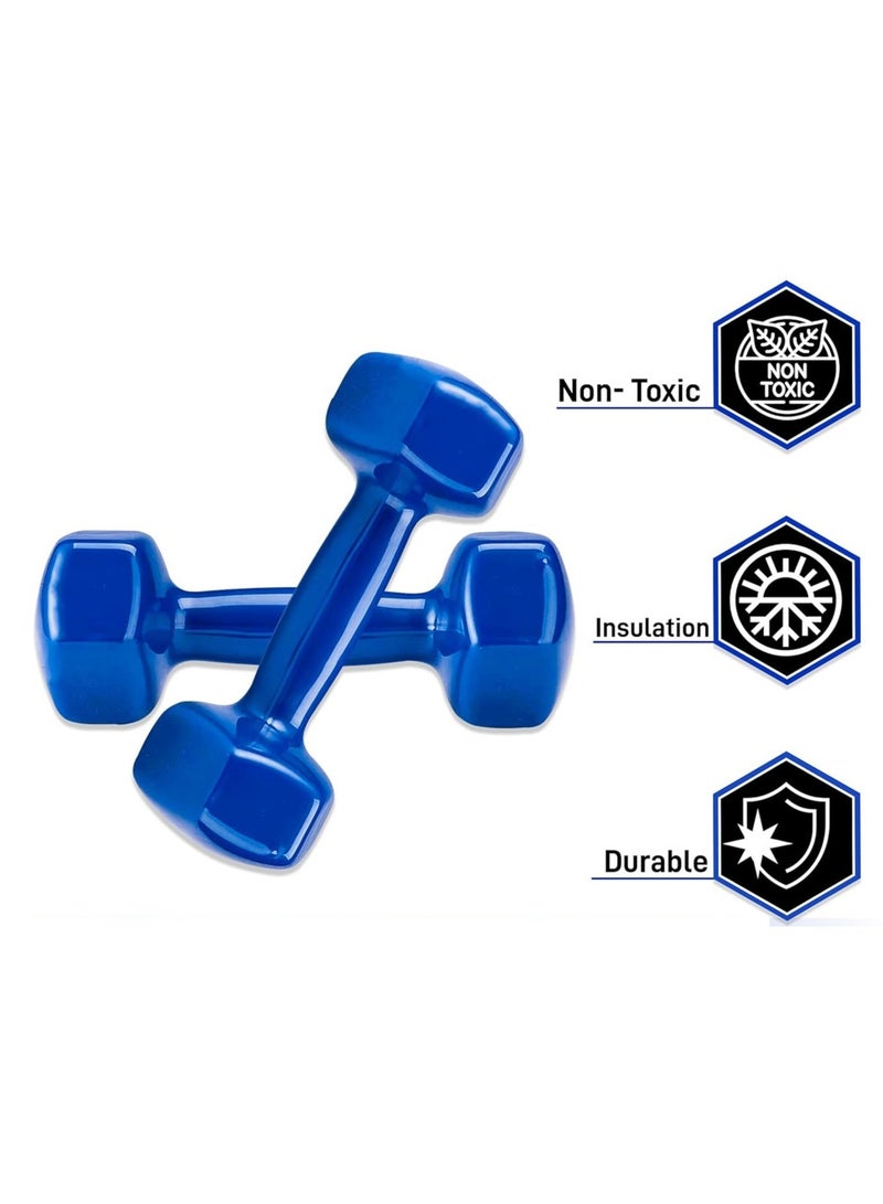 Dumbbell Weights Unisex Adult Weights for Exercise & Fitness Dumbbells Comes in 2 kg Pair Set of 2 in Blue - Image 4