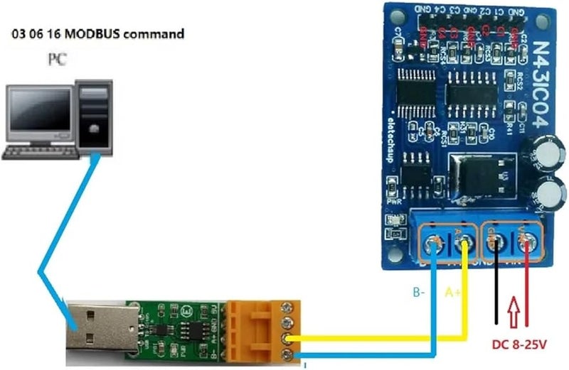 RS485 Modbus RTU ADC Module 4CH 4 20MA 0 5V 0 10V Analog Input Board - Image 5