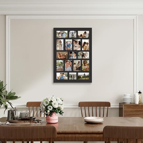 J.M.Deco 17 Opening Collage Picture Frame for Wall Decor, One-piece Photo Frame Collage Gallery Wall Hanging for 4x6 Photos, 4x4 Photos, Ideal Christmas Gift, Black - Image 4