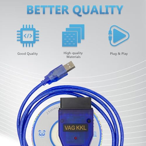 PARANNIC OBD2 KKL for VAG-COM 409.1 for VCDS USB Cable for VAG, for VW, for Audi, for Seat, for Volkswagen and for Skoda Vehicles from 1996 Later, Car ECU Scan Tool OBD2 to USB Cable for Windows Diagnostic - Image 5