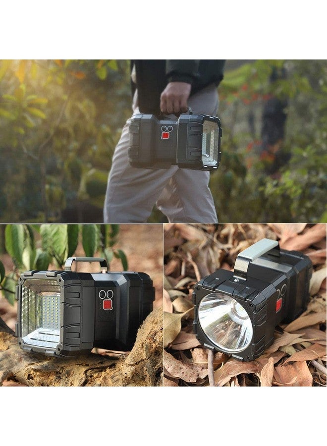 DOCOSS 2 In 1 Torch Light High Power Long Distance Rechargeable Torch Lights Wth Emergency Lights,Water Resistant Camping Light (L2 Led + 45 Smd)(Black-Small) - Image 5